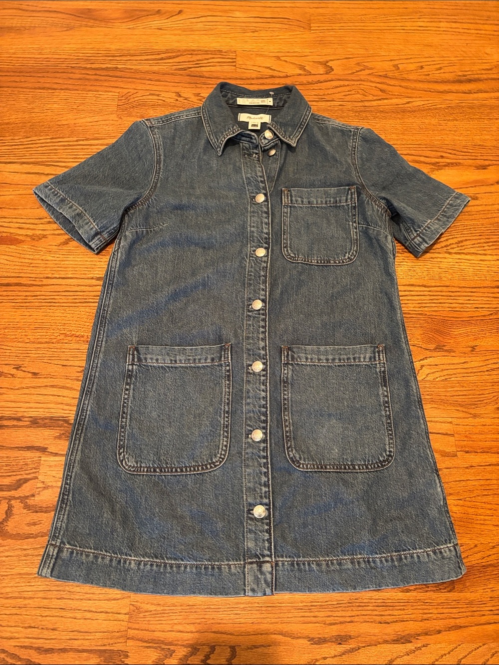 Madewell Dark Blue Denim Mini Shirt Dress
